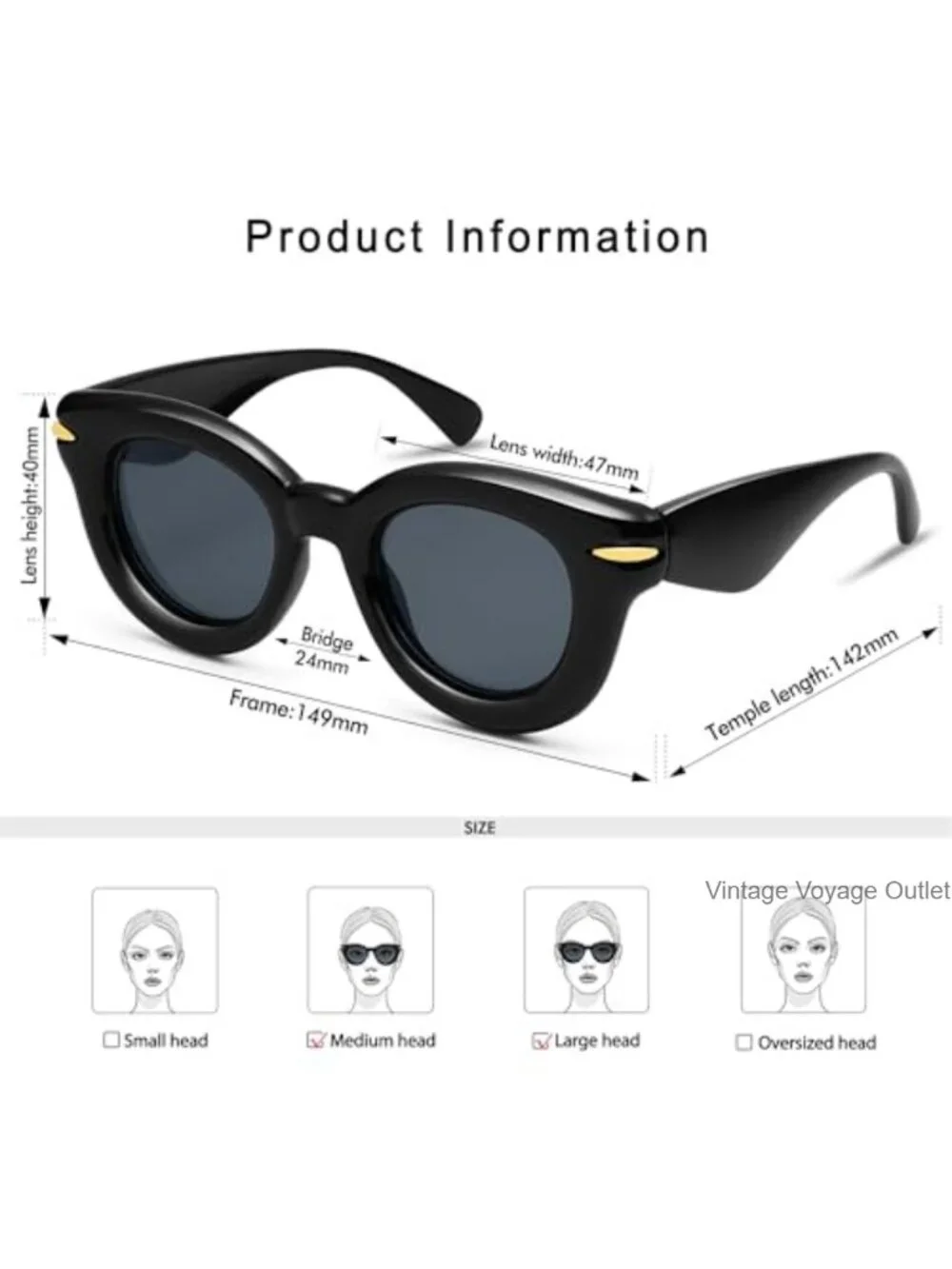 Retro Round Chunky Sunglasses UV400 Protection Trendy Oversized Shades
